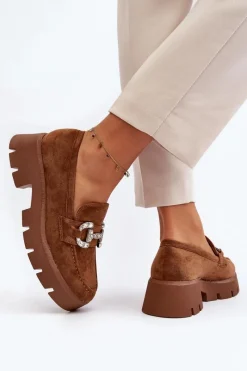 Best Boto Damskie Mokasyny Z Ozdobą Camel Ellise
