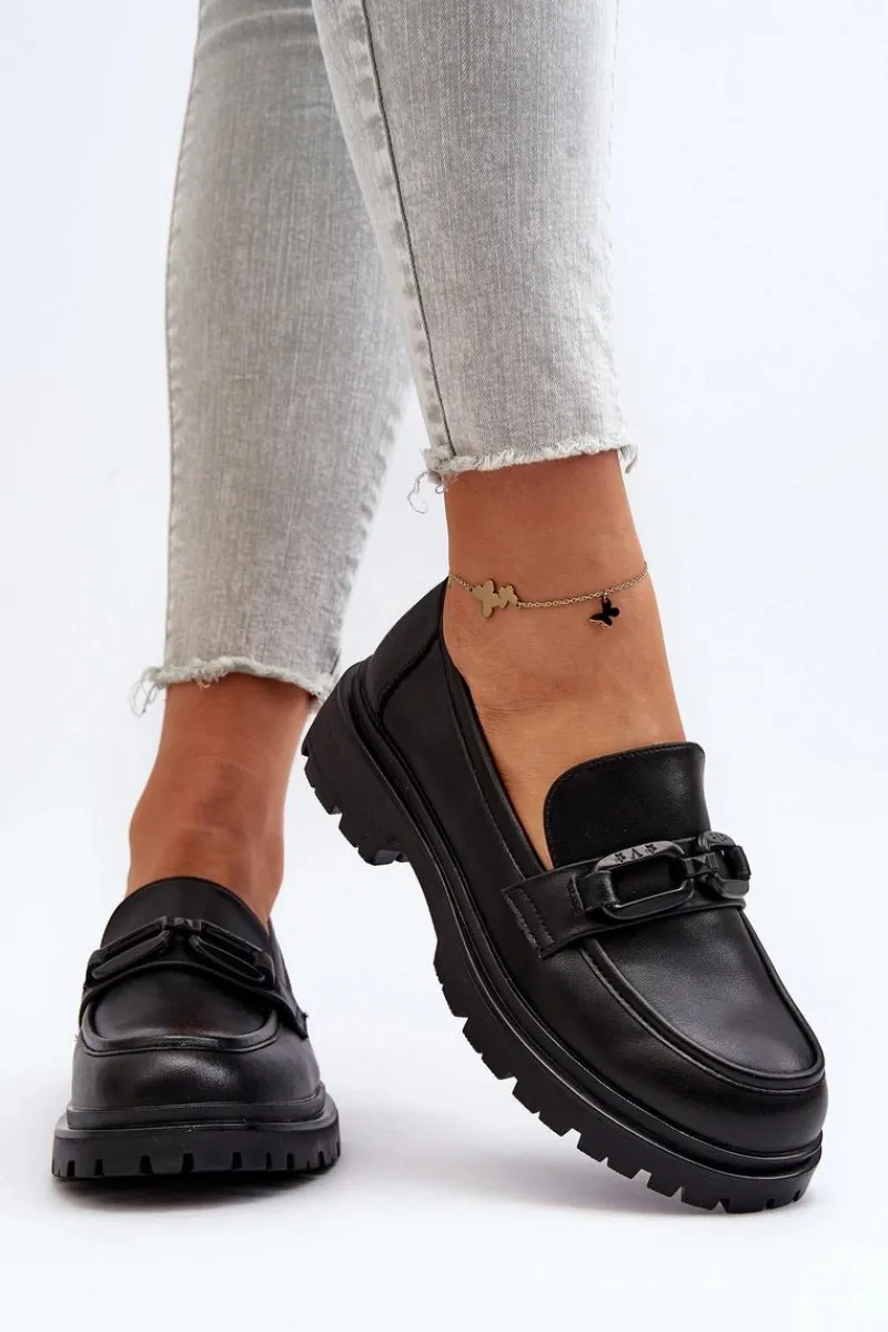 Outlet Damskie Mokasyny Ze Skóry Naturalnej Czarne Imbleria Damskie Mokasyny Damskie Skórzane|Mokasyny Na Platformie