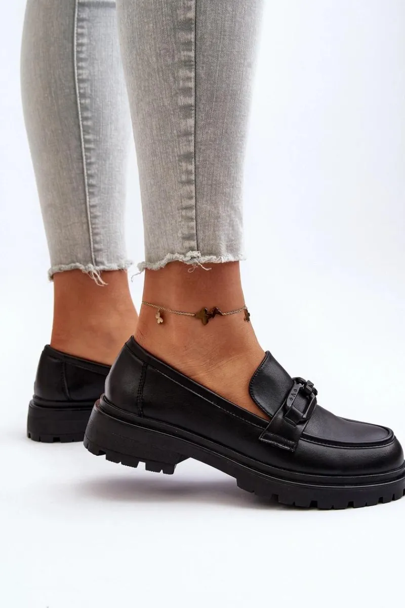 Outlet Damskie Mokasyny Ze Skóry Naturalnej Czarne Imbleria Damskie Mokasyny Damskie Skórzane|Mokasyny Na Platformie
