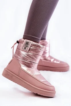 New Big Star Shoes Damskie Śniegowce Big Star II274119 Różowe Różowy
