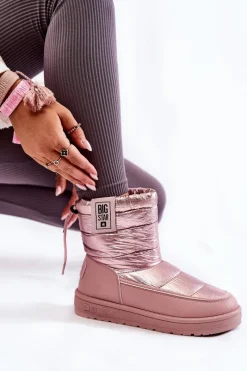 New Big Star Shoes Damskie Śniegowce Big Star II274119 Różowe Różowy