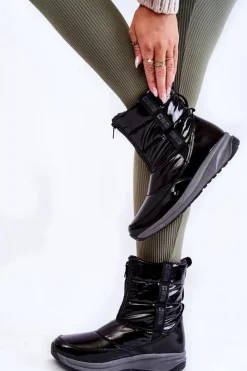 Śniegowce Damskie>Big Star Shoes Damskie Śniegowce Big Star KK274392 Czarne Czarny
