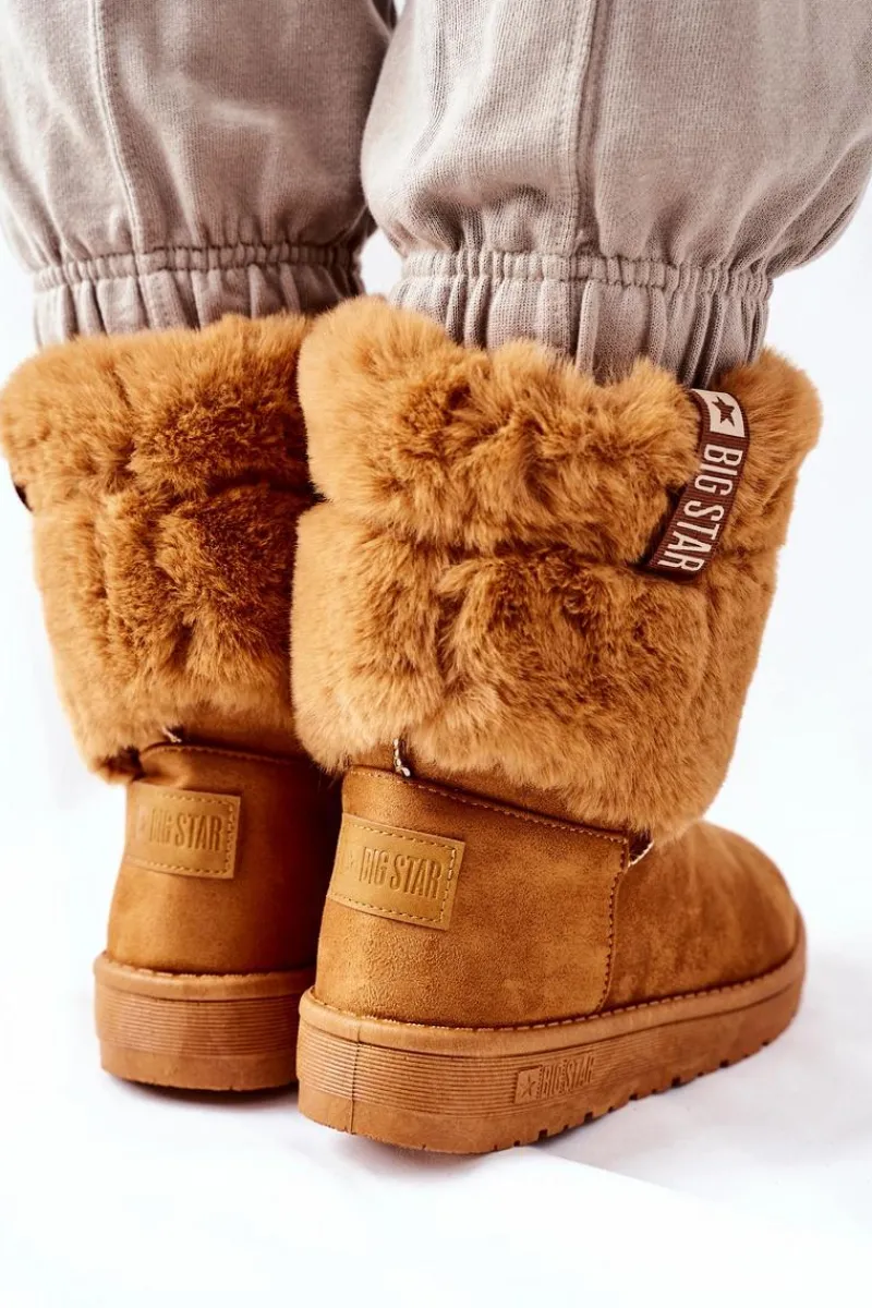 Śniegowce Damskie>Big Star Shoes Damskie Śniegowce Big Star II274127 Camel
