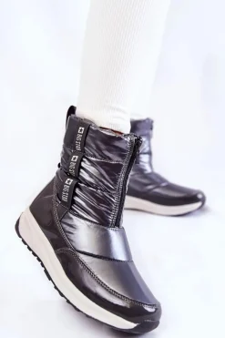 Discount Damskie Śniegowce Big Star KK274391 Ciemnoszare Damskie Śniegowce Damskie