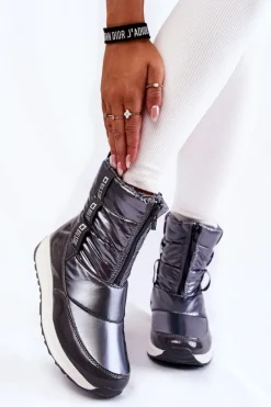 Discount Damskie Śniegowce Big Star KK274391 Ciemnoszare Damskie Śniegowce Damskie