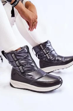 Discount Damskie Śniegowce Big Star KK274391 Ciemnoszare Damskie Śniegowce Damskie