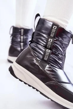 Discount Damskie Śniegowce Big Star KK274391 Ciemnoszare Damskie Śniegowce Damskie