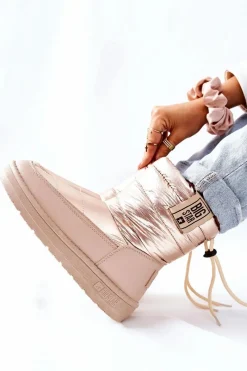 Outlet Damskie Śniegowce Big Star II274121 Beżowe Damskie Śniegowce Damskie