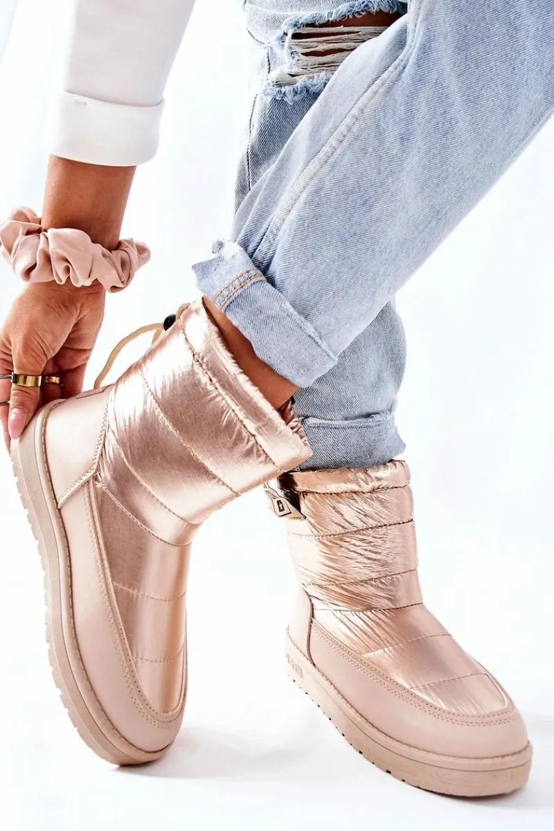 Outlet Damskie Śniegowce Big Star II274121 Beżowe Damskie Śniegowce Damskie