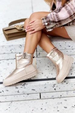 Outlet Damskie Śniegowce Big Star II274121 Beżowe Damskie Śniegowce Damskie