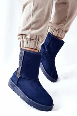 Sale Damskie Śniegowce Big Star EE274416 Granatowe Damskie Śniegowce Damskie