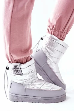 Sale Big Star Shoes Damskie Śniegowce Big Star II274118 Srebrne Srebrny