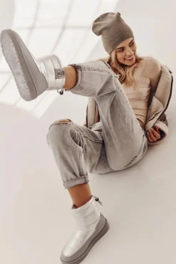 Sale Big Star Shoes Damskie Śniegowce Big Star II274118 Srebrne Srebrny