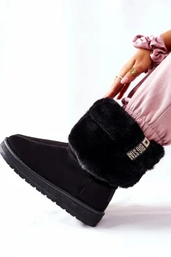 Sale Big Star Shoes Damskie Śniegowce Big Star II274123 Czarne