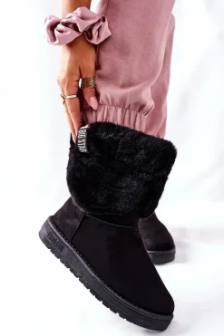 Sale Big Star Shoes Damskie Śniegowce Big Star II274123 Czarne