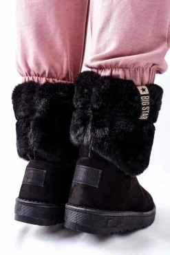 Sale Big Star Shoes Damskie Śniegowce Big Star II274123 Czarne