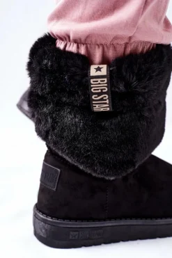 Sale Big Star Shoes Damskie Śniegowce Big Star II274123 Czarne