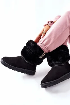 Sale Big Star Shoes Damskie Śniegowce Big Star II274123 Czarne