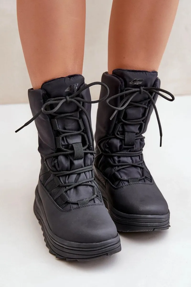 Śniegowce Damskie>4F Damskie Śniegowce INUA Z Ociepliną Primaloft RAW2SBSF012 Czarne Czarny