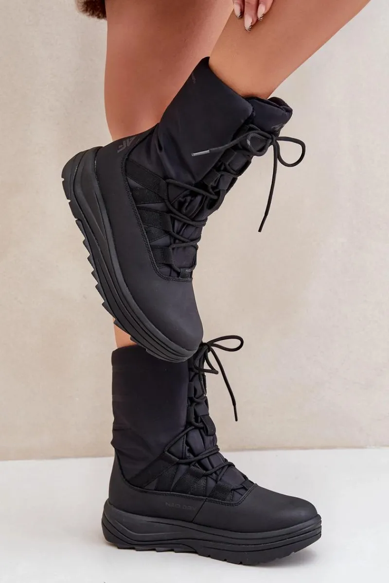 Śniegowce Damskie>4F Damskie Śniegowce INUA Z Ociepliną Primaloft RAW2SBSF012 Czarne Czarny