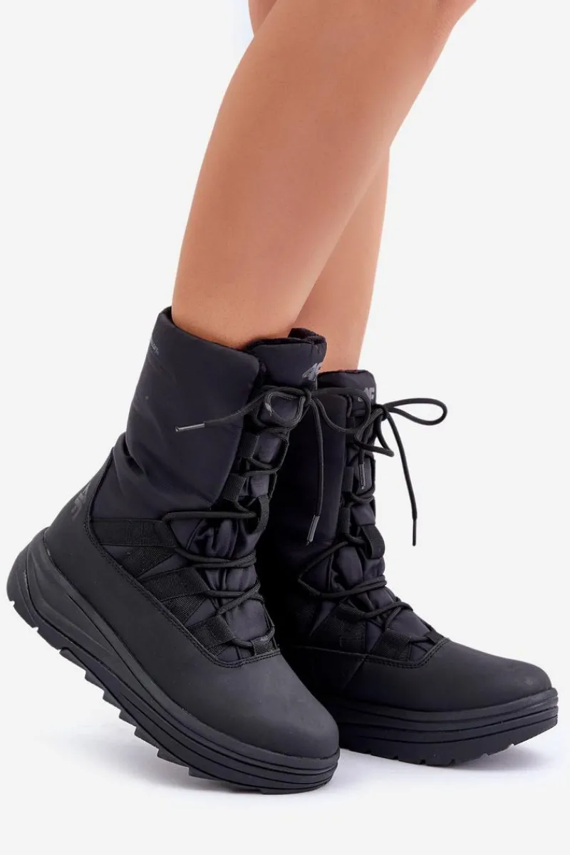 Śniegowce Damskie>4F Damskie Śniegowce INUA Z Ociepliną Primaloft RAW2SBSF012 Czarne Czarny