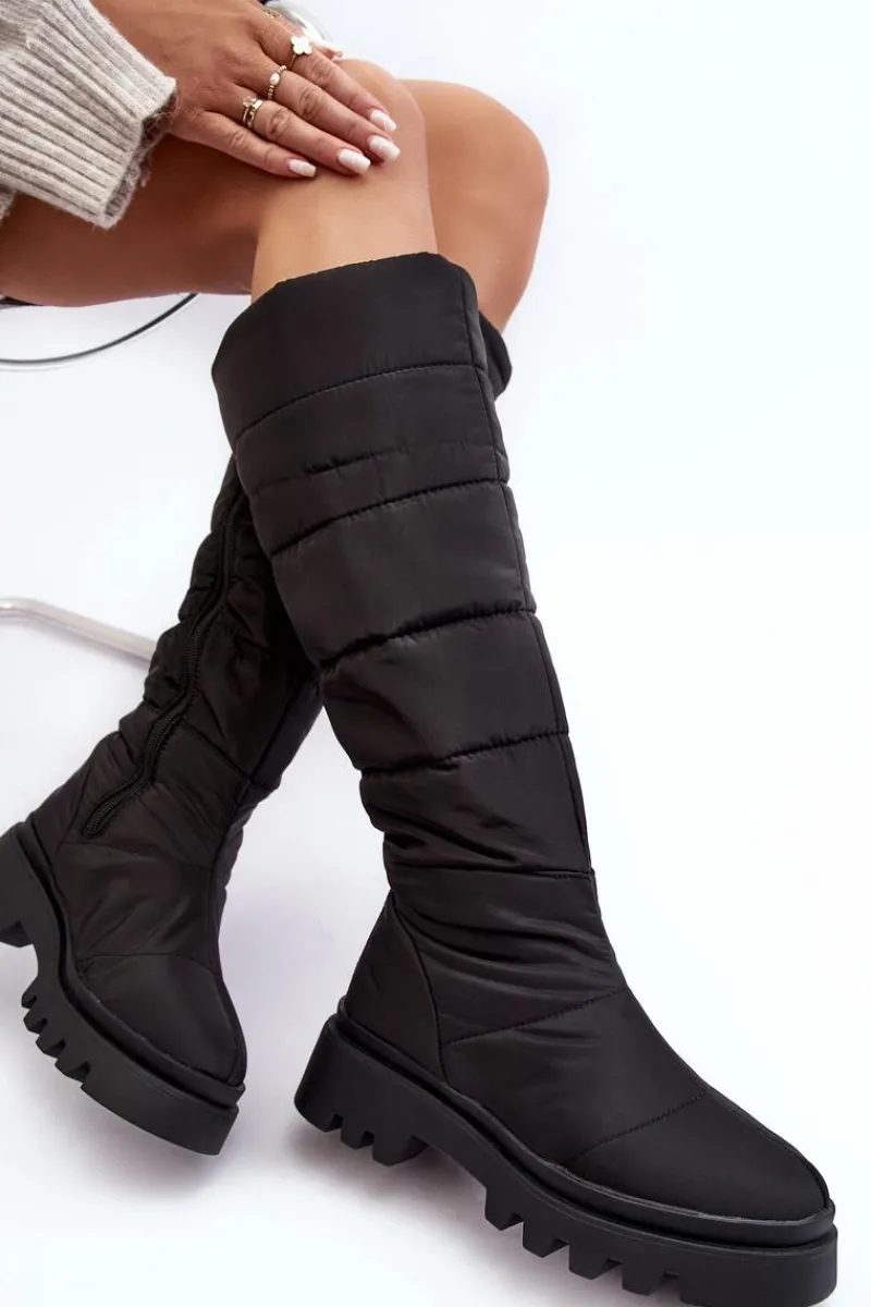 Śniegowce Damskie|Kozaki Płaskie>Big Star Shoes Damskie Śniegowce Kozaki Ocieplane Czarne Big Star MM274332