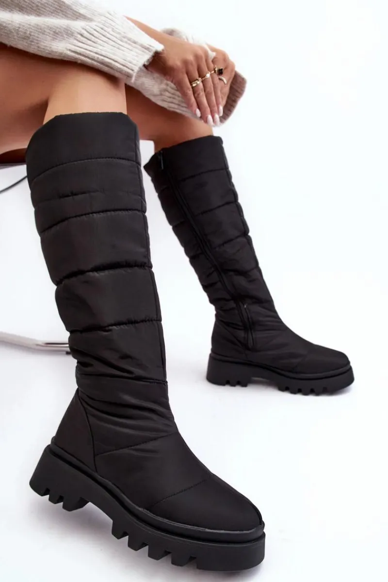 Śniegowce Damskie|Kozaki Płaskie>Big Star Shoes Damskie Śniegowce Kozaki Ocieplane Czarne Big Star MM274332