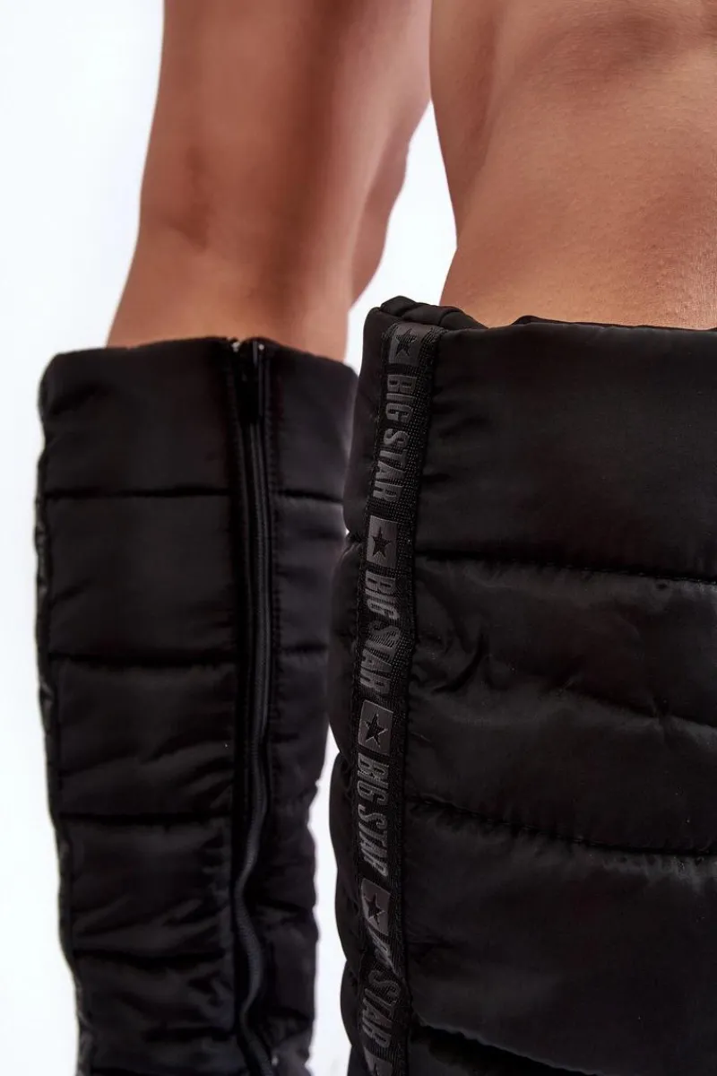 Śniegowce Damskie|Kozaki Płaskie>Big Star Shoes Damskie Śniegowce Kozaki Ocieplane Czarne Big Star MM274332