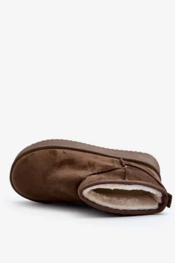 Boto Damskie Śniegowce Na Grubej Podeszwie Ciemnozielone Caliksa Zielony