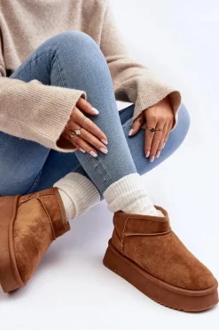 Clearance Boto Damskie Śniegowce Na Grubej Podeszwie Camel Caliksa