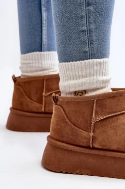 Clearance Boto Damskie Śniegowce Na Grubej Podeszwie Camel Caliksa