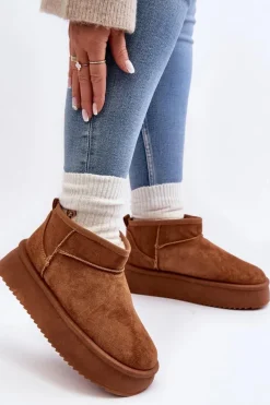 Clearance Boto Damskie Śniegowce Na Grubej Podeszwie Camel Caliksa