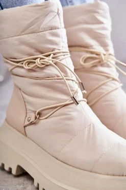 Sale Damskie Śniegowce Na Platformie Beżowe Lilou Damskie Śniegowce Damskie