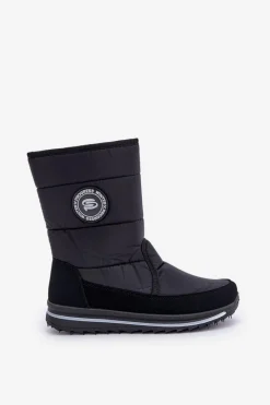 Discount Boto Damskie Śniegowce Na Zamek Progress PROGJ-21-09 Czarne