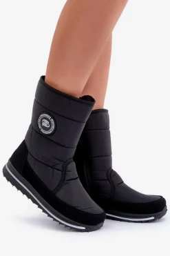 Discount Boto Damskie Śniegowce Na Zamek Progress PROGJ-21-09 Czarne