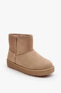 Sale Big Star Shoes Damskie Śniegowce Ocieplane Futerkiem Beżowe Big Star MM274160