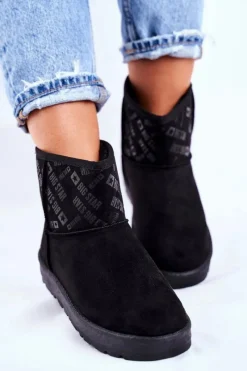 Hot Big Star Shoes Damskie Śniegowce Ocieplane Czarne Big Star GG274556