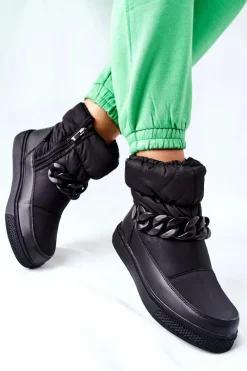 New Damskie Śniegowce Ocieplane Czarne Khariche Damskie Śniegowce Damskie