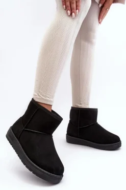 Clearance Damskie Śniegowce Ocieplane Futerkiem Czarne Big Star MM274158 Damskie Śniegowce Damskie