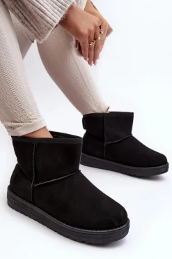 Clearance Damskie Śniegowce Ocieplane Futerkiem Czarne Big Star MM274158 Damskie Śniegowce Damskie