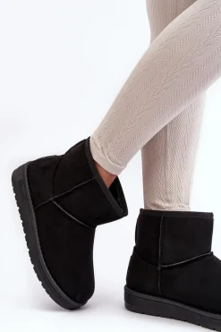 Clearance Damskie Śniegowce Ocieplane Futerkiem Czarne Big Star MM274158 Damskie Śniegowce Damskie