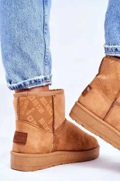 Sale Big Star Shoes Damskie Śniegowce Ocieplane Brązowe Big Star GG274559