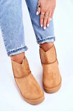 Sale Big Star Shoes Damskie Śniegowce Ocieplane Brązowe Big Star GG274559