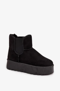 Online Damskie Śniegowce Z Elastyczną Wstawką Czarne Kiora Damskie Śniegowce Damskie