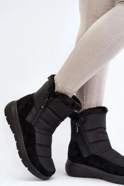 Śniegowce Damskie>Boto Damskie Śniegowce Z Futerkiem Czarne Primose Czarny