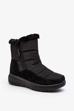 Śniegowce Damskie>Boto Damskie Śniegowce Z Futerkiem Czarne Primose Czarny