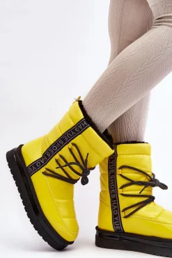 Clearance Damskie Śniegowce Z Wiązaniem Żółte Lilara Damskie Śniegowce Damskie