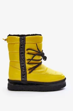 Clearance Damskie Śniegowce Z Wiązaniem Żółte Lilara Damskie Śniegowce Damskie