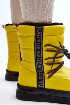 Clearance Damskie Śniegowce Z Wiązaniem Żółte Lilara Damskie Śniegowce Damskie