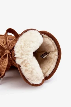 New D.Franklin Damskie Śniegowce Z Wiązaniem DFSH370006 Brązowe